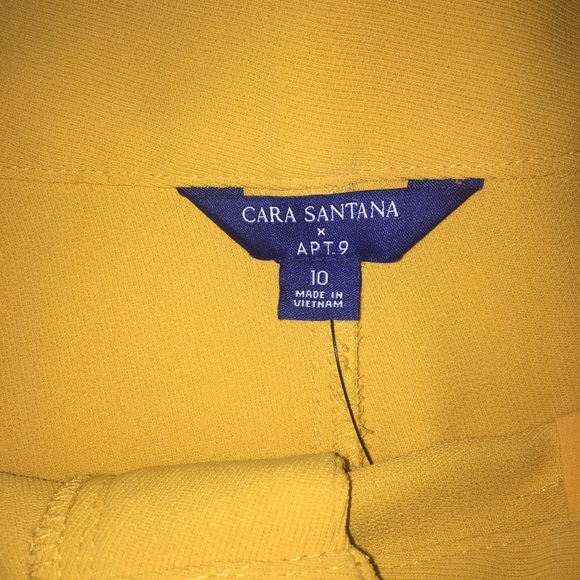BOHO Style CARA & SANTANA (Apt.9) Mustard CAPRI PANTS Loosely Fit Size 10 - Picture 13 of 13